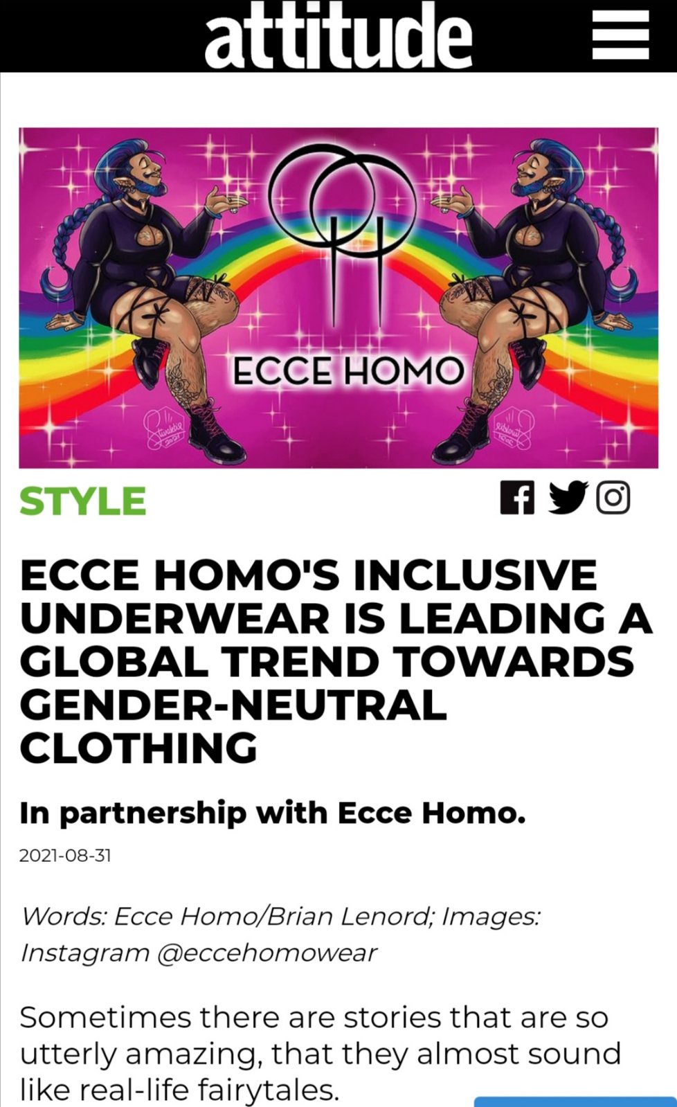 Ecce Homo Gender-neutral Gueer brand
